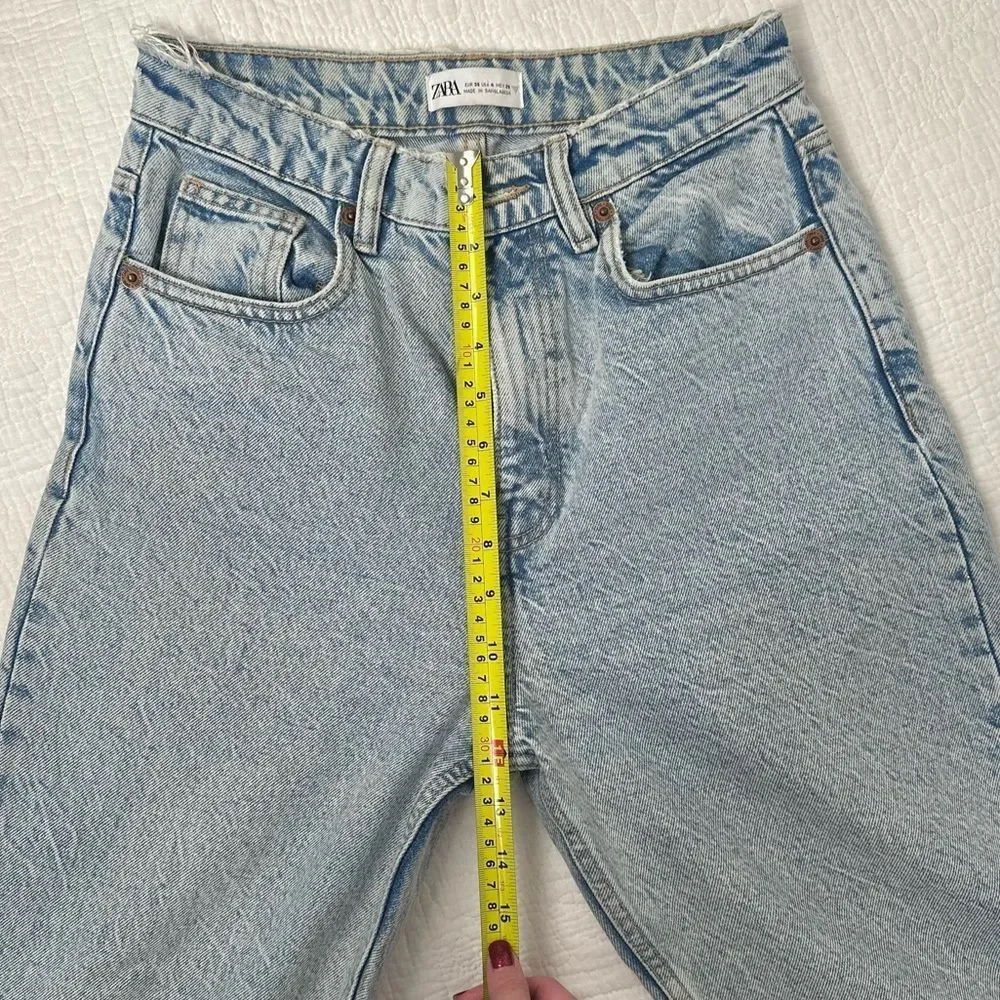 NWOT Zara super high waist light wash jeans, mom fit, size US 4, 28” waist - Picture 10 of 14